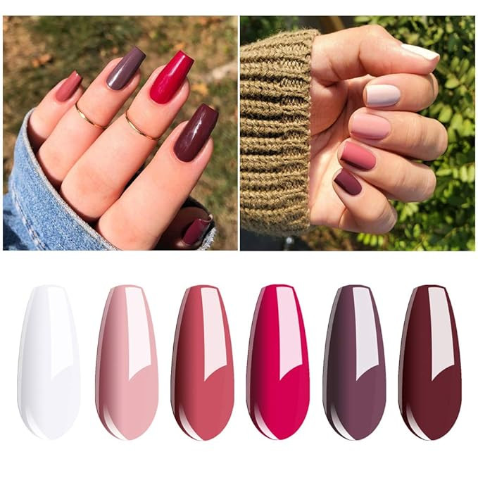 Vishine 6 Pcs Soak Off Gel Nail Polish Set Rose Nude Color Nail Gel Polish Series Nail Varnish St... | Amazon (US)
