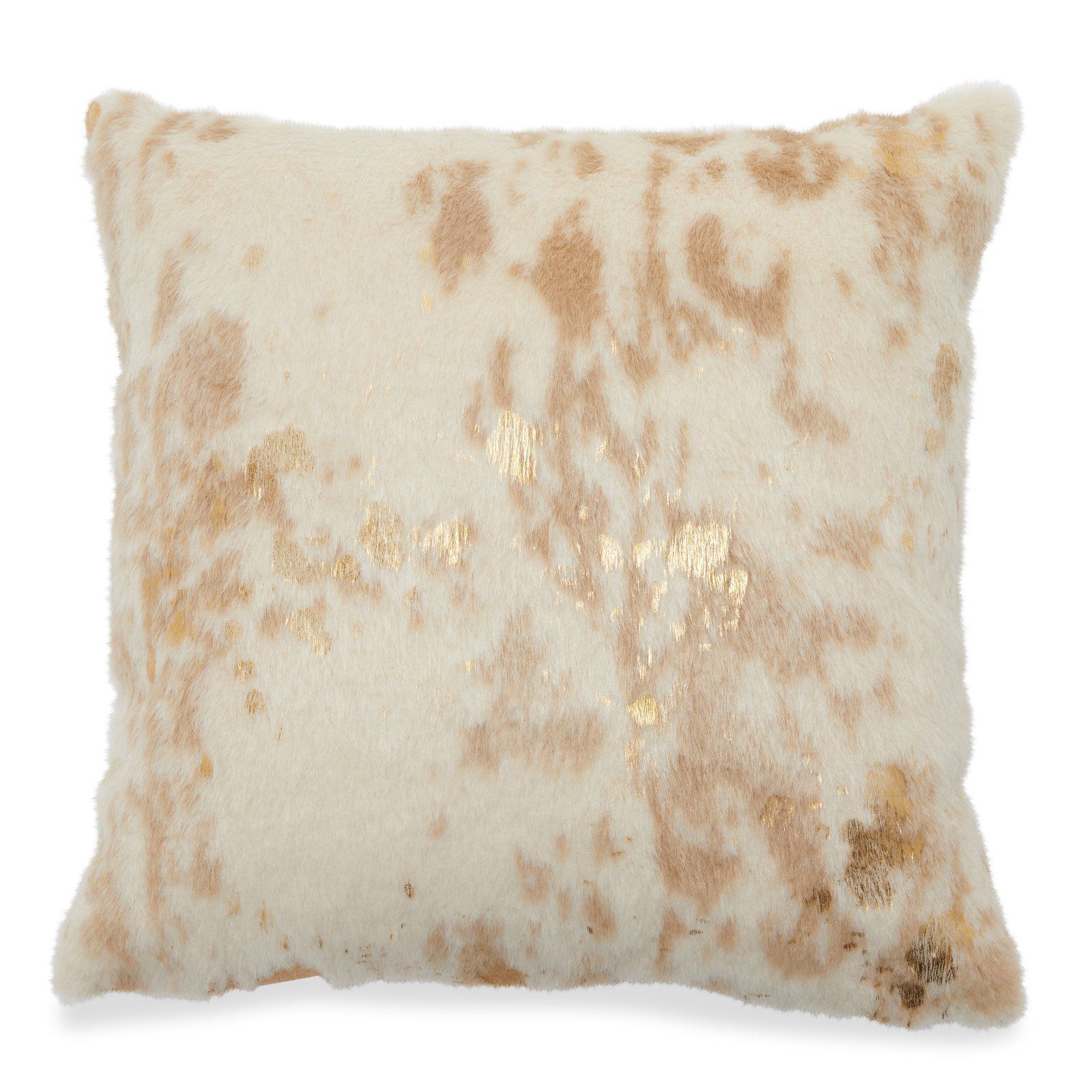 Belham Living Faux Fur Decorative Throw Pillow - Gold | Walmart (US)