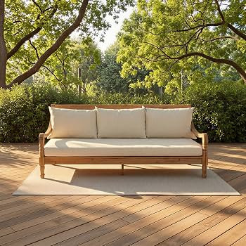 Amazon.com: Safavieh Outdoor Collection Pasadena Brown /Taupe Acacia Wood Cushioned Daybed : Patio, Lawn & Garden | Amazon (US)