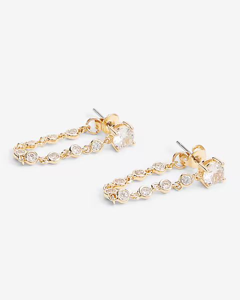 Stone Embellished Front Back Chain Earring | Express