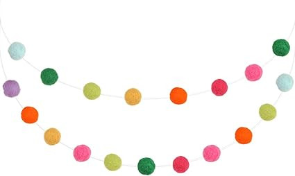 36PC 9.8 Feet Felt Wool Balls Garland 4/5 Inch Hanging String Kit for Christmas Tree Garland Holi... | Amazon (US)
