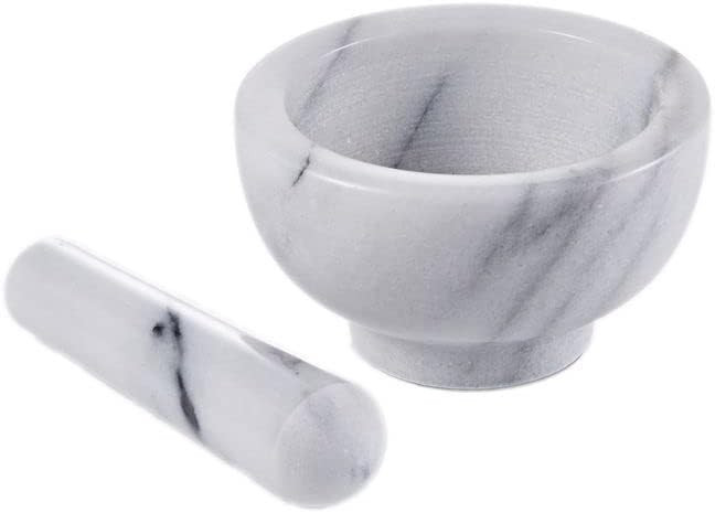 Marble Mortar with Pestle Set 4.5x2.5 inch, Natural Stone Surface Polished for Easy Cleaning, Hea... | Amazon (US)