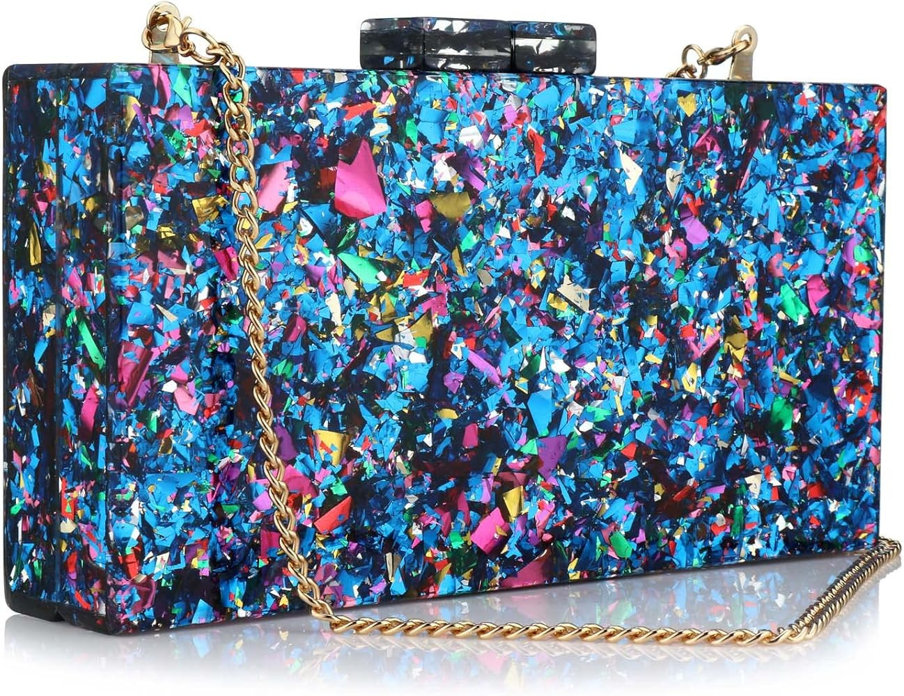 Gets Acrylic Purses and Handbags for Women Multicolor Perspex Geometric Patterns Box Clutch Banqu... | Amazon (US)