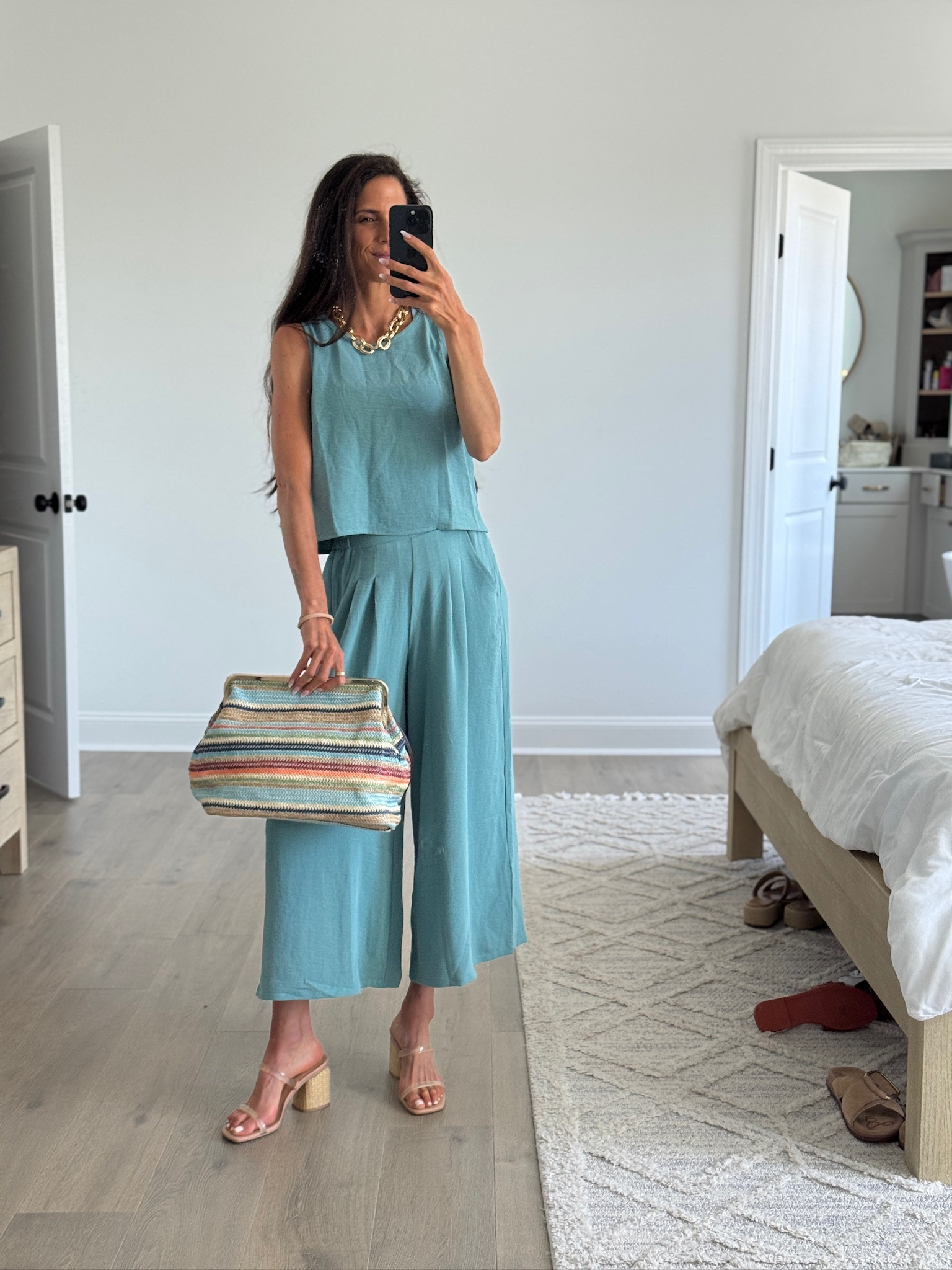 Vacation outfit but make it comfortable. This matching set is one of those easy summer looks that feels put together with almost no effort. Perfect for vacation dinners, beach trips, summer events, or just when you want to look cute without overthinking it. Neutral accessories + a breezy matching set will always be a summer staple.

#summerstyle #vacationoutfit #matchingset #resortwear #summerfashion #amazonfashion #walmartfashion #elevatedcasual #momstyle #everydaystyle #summeroutfitideas #beachvacationstyle #capsulewardrobe #widelegpants #effortlessstyle

#LTKSeasonal #LTKootd