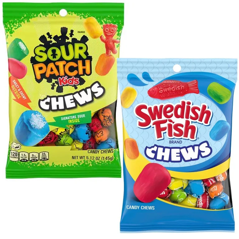 Sour Patch Kids & Swedish Fish Chews Candy Variety Pack, 2 Pack | Walmart (US)