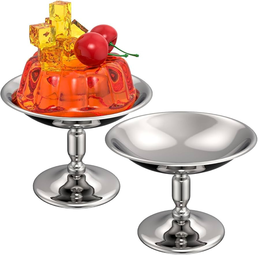 Angoily 2Pcs Mini Sliver Ice Cream Bowls Stainless Steel Dessert Cup Parfait Sundae Trifle Bowl F... | Amazon (US)