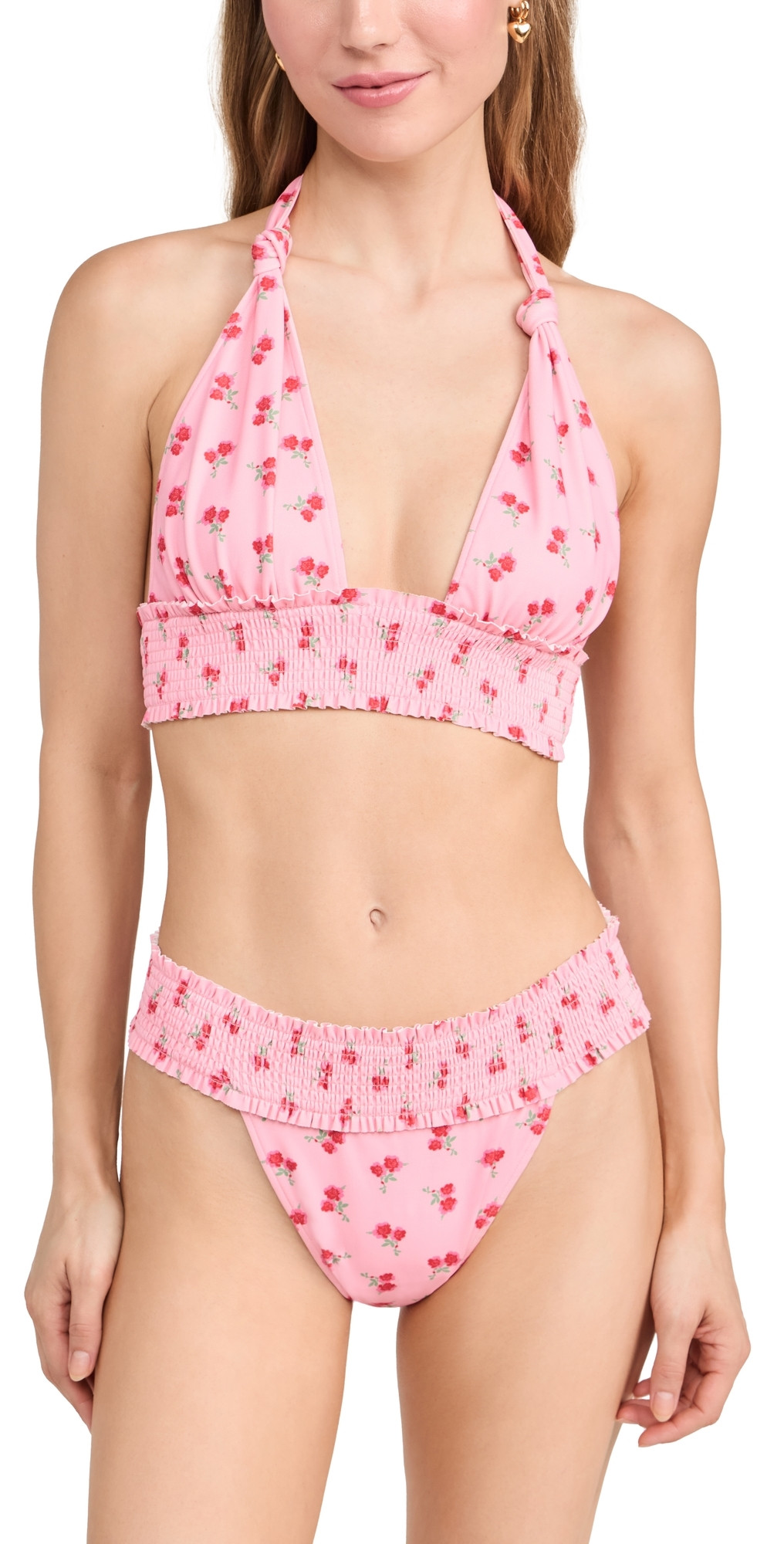 LoveShackFancy Katya Bikini Set Cherry Pink M | Shopbop