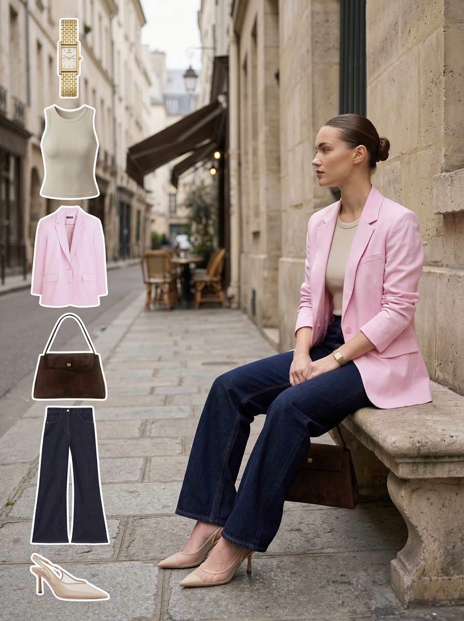 🌷 Polished Casual with a Soft Power Touch 🌷

A refined everyday look that blends structure with ease. The blush blazer instantly elevates the outfit, layered over a neutral knit for a clean and sophisticated base.

Dark denim keeps it relaxed yet tailored, while nude heels add a feminine, elongated finish. The rich brown bag grounds the look, bringing warmth and balance.

✨ Style Details:
• Blush blazer for a soft, polished statement  
• Neutral fitted knit for a sleek base layer  
• Dark wide-leg jeans for structure and comfort  
• Nude heels for a lengthened silhouette  
• Brown structured bag for depth and contrast  
• Gold watch for a timeless finishing touch  

Effortless, modern, and quietly powerful 🤍

#LTKStyle #LTKWorkwear #LTKChic

#LTKSeasonal #LTKgrwm #LTKootd