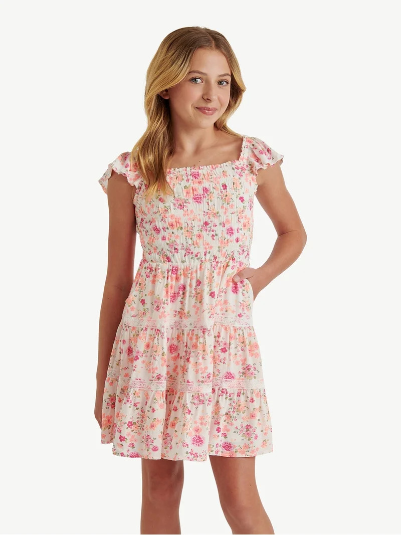 Justice Girls Floral Print Dress, Sizes XS - XLP - Walmart.com | Walmart (US)