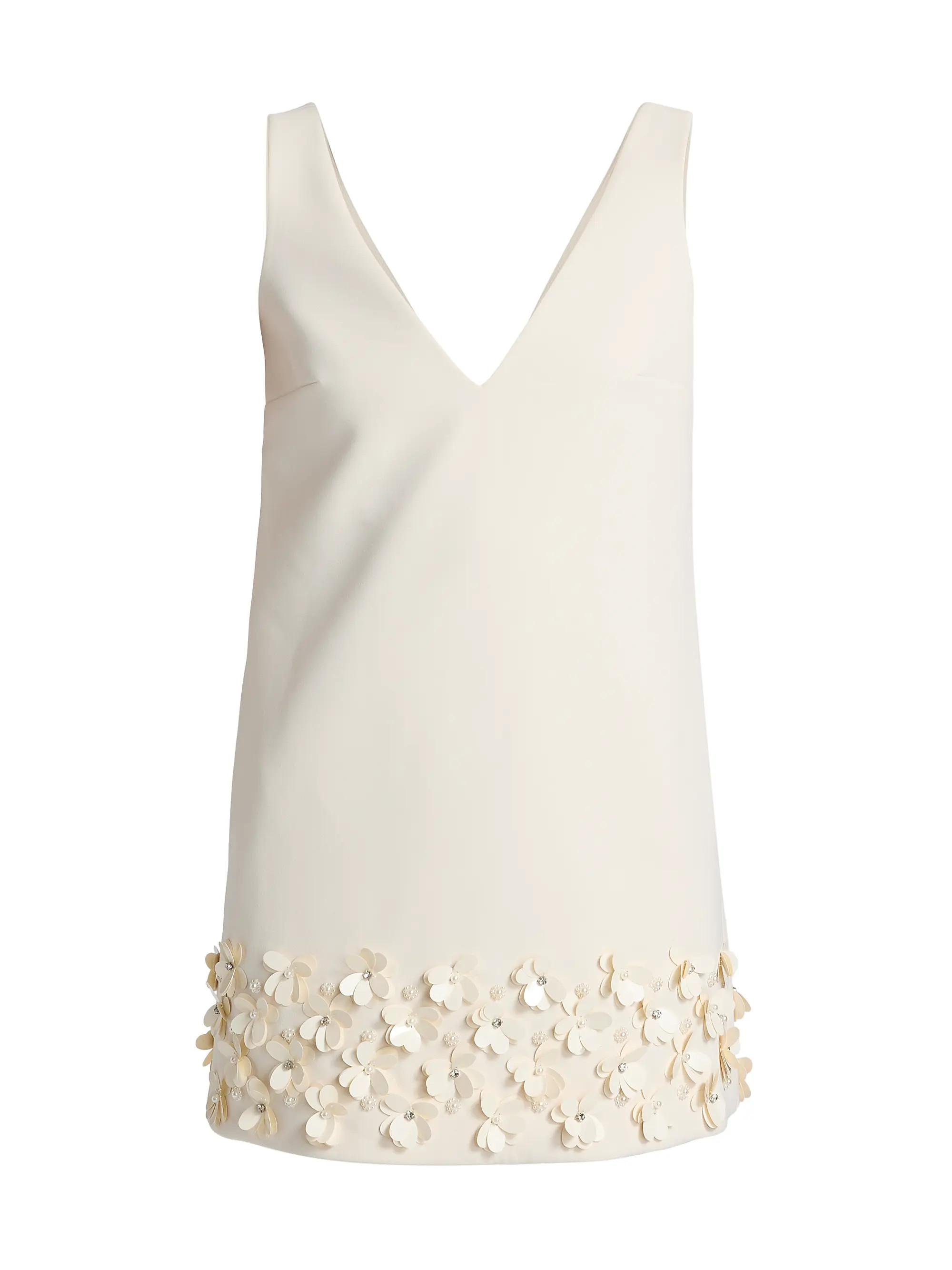 Floral Appliqué Crepe Minidress | Saks Fifth Avenue
