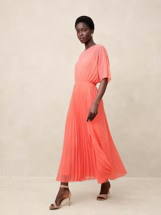 Chiffon Pleated Maxi Dress | Banana Republic Factory