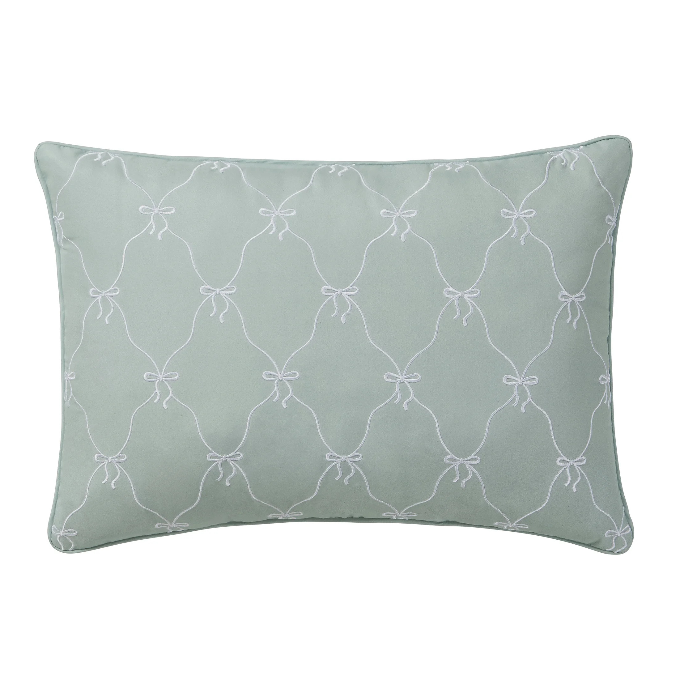 Home Decor Collection 14" x 20" Green Bow Embroidered Decorative Pillow | Walmart (US)