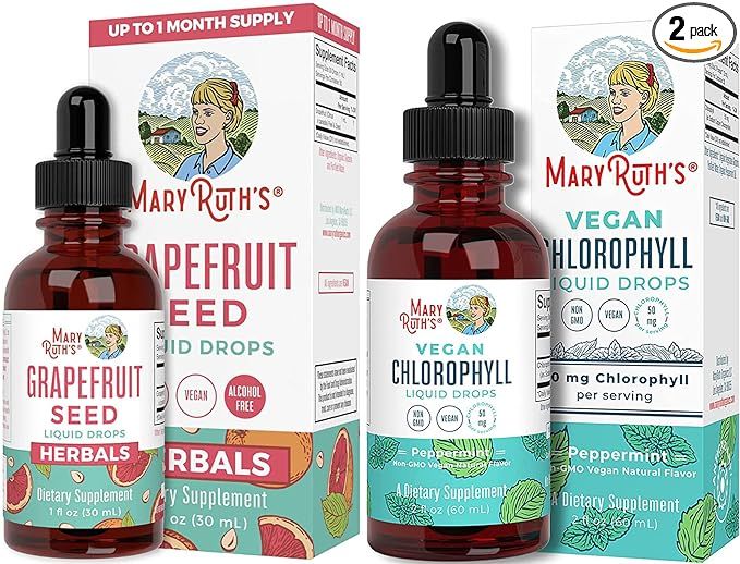 Grapefruit Seed Oil Drops & Chlorophyll Liquid Drops Bundle by MaryRuth's | Herbal Supplement | I... | Amazon (US)