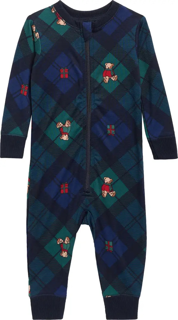 JACLYN Matching Family Bear Plaid Fitted One-Piece Pajamas | Nordstromrack | Nordstrom Rack