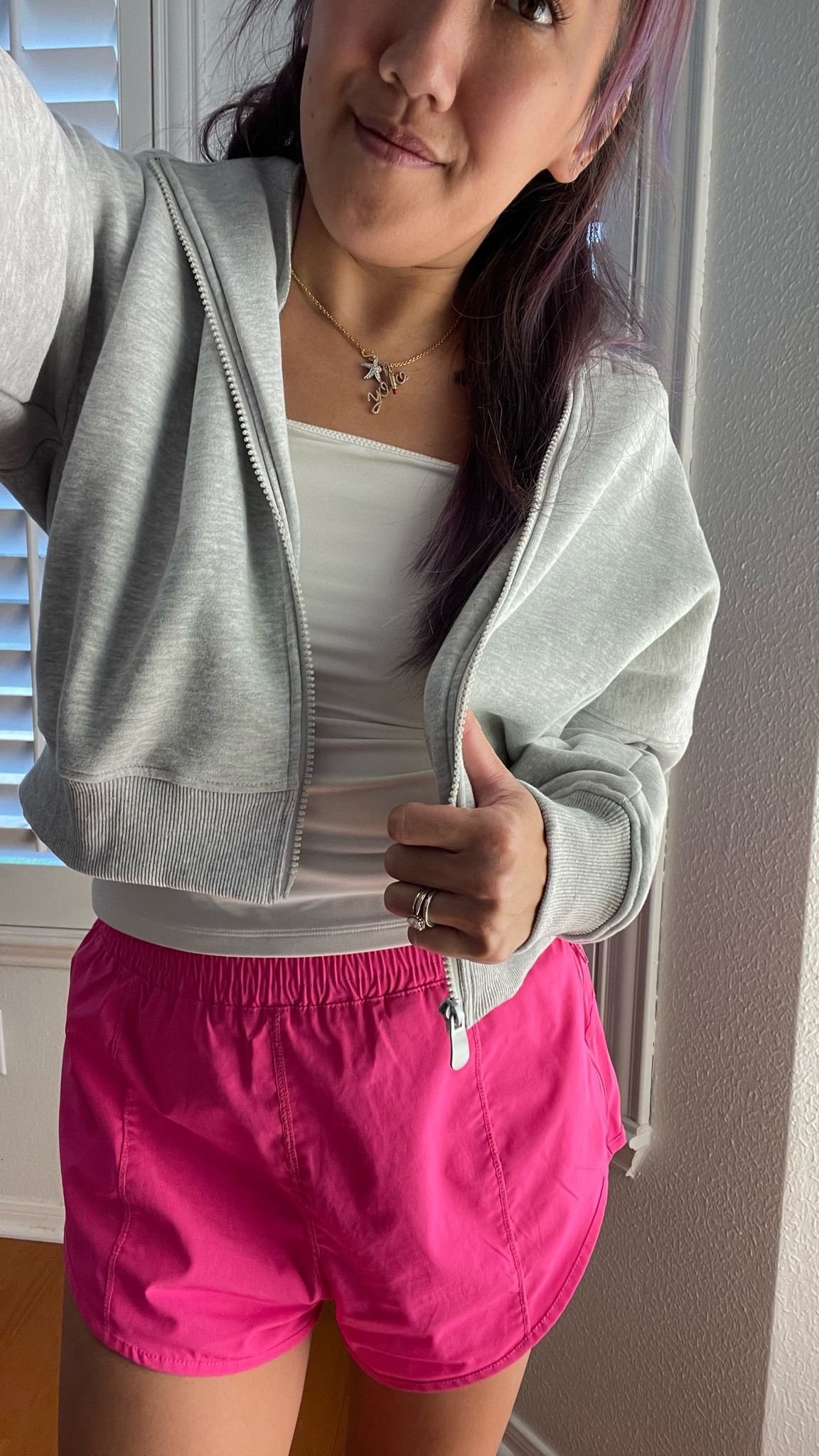 Comfy athletic wear is all I need to get through the transition from summer to fall. Athleisure is the best when the hoodie is super soft fleece and the shorts are quick dry moisture wicking material. Stay active in style with double lined tops like the scoop neck top I’m wearing under the sweatshirt.  

#LTKActive