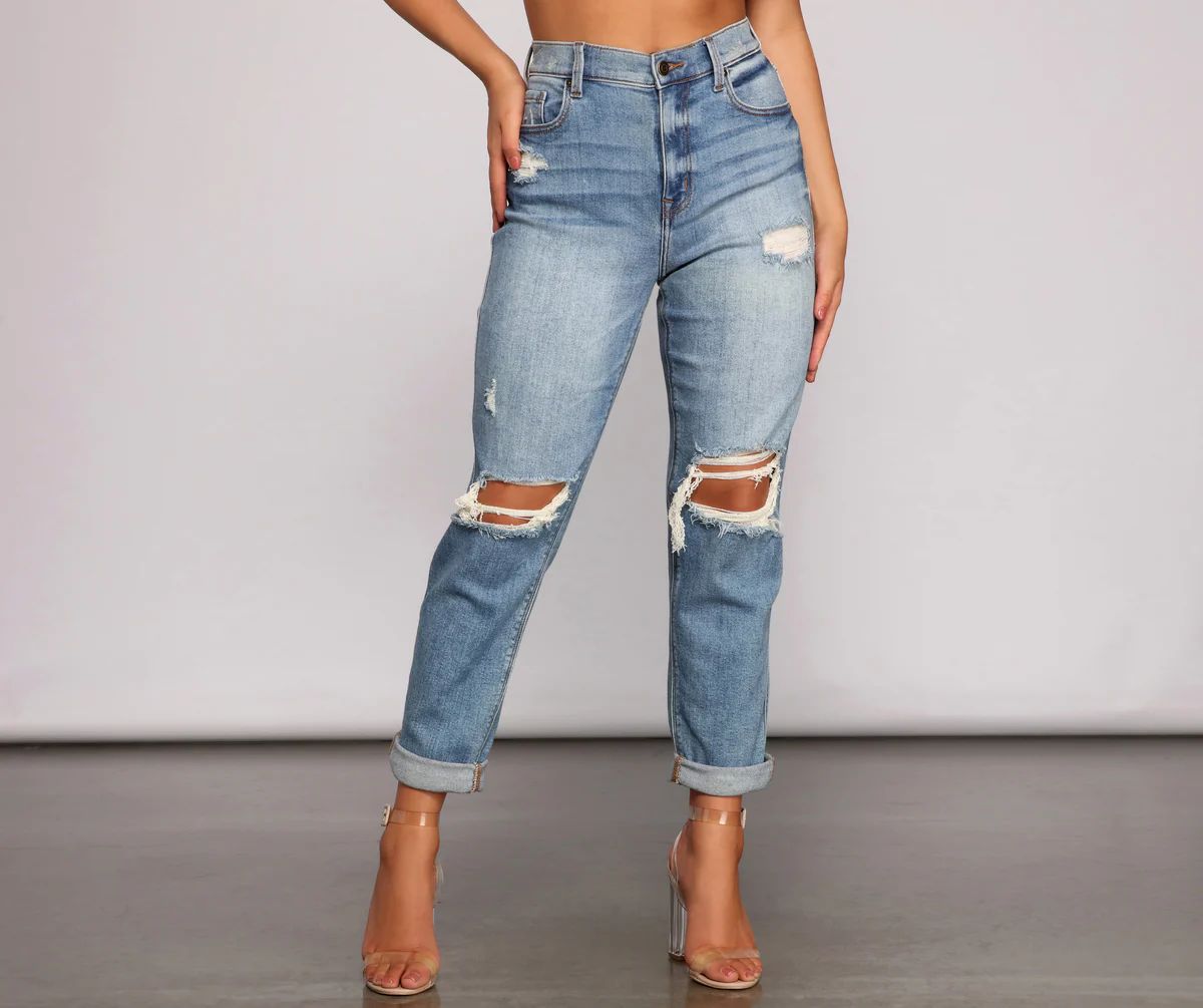 Rocky High Rise Destructed Boyfriend Jeans | Windsor Stores