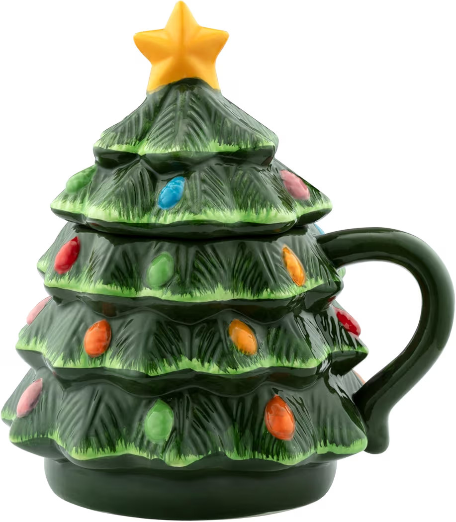 16 oz. Nostalgic Ceramic Tree Lidded Mug - Green | Amazon (US)