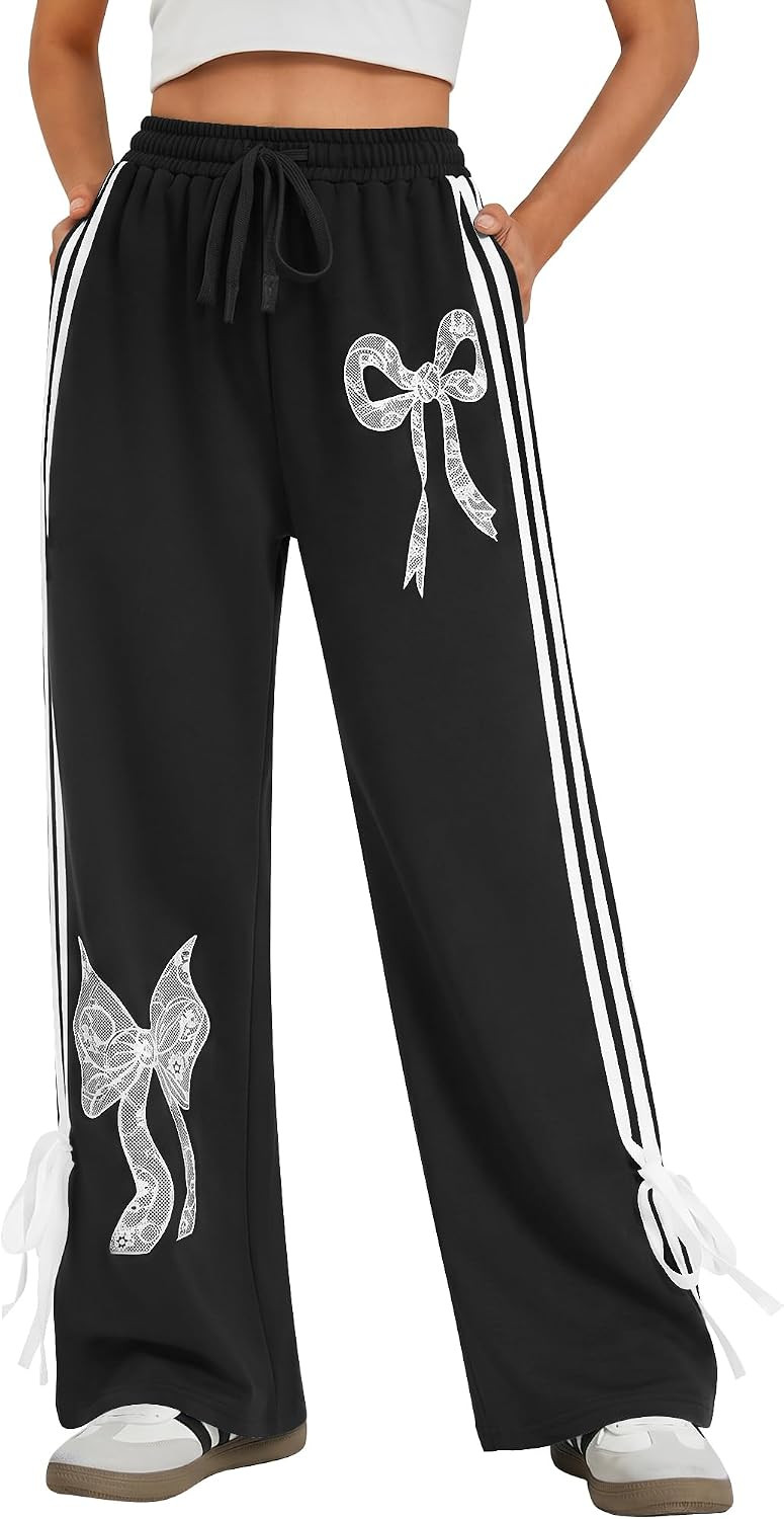 Womens High Waisted Baggy Sweatpants Wide Leg Track Pants | Amazon (US)