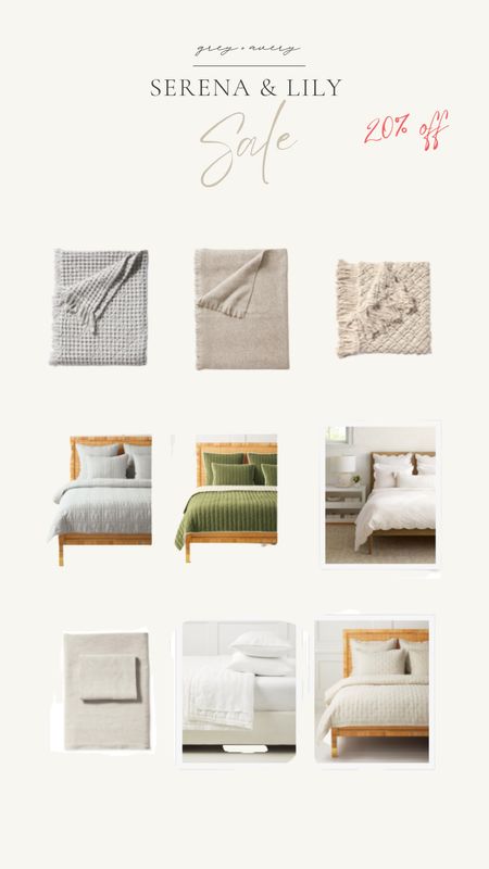 Serena & Lily textiles. 20% off with code SPRING. Throw blankets, bedspreads, quilts. 



#LTKhome #LTKsalealert