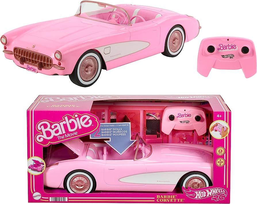 Hot Wheels RC Barbie Corvette, Battery-Operated Remote-Control Toy Car from Barbie The Movie, Hol... | Amazon (US)