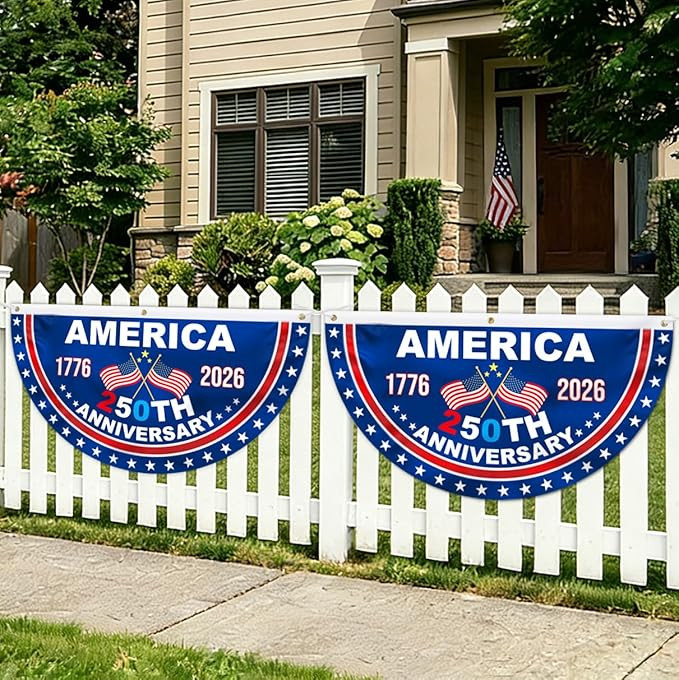 USA 250th Anniversary Flag Bunting, 2 Pcs 1.5 x 3 FT 1776-2026 250 Year American Patriotic Banner... | Amazon (US)