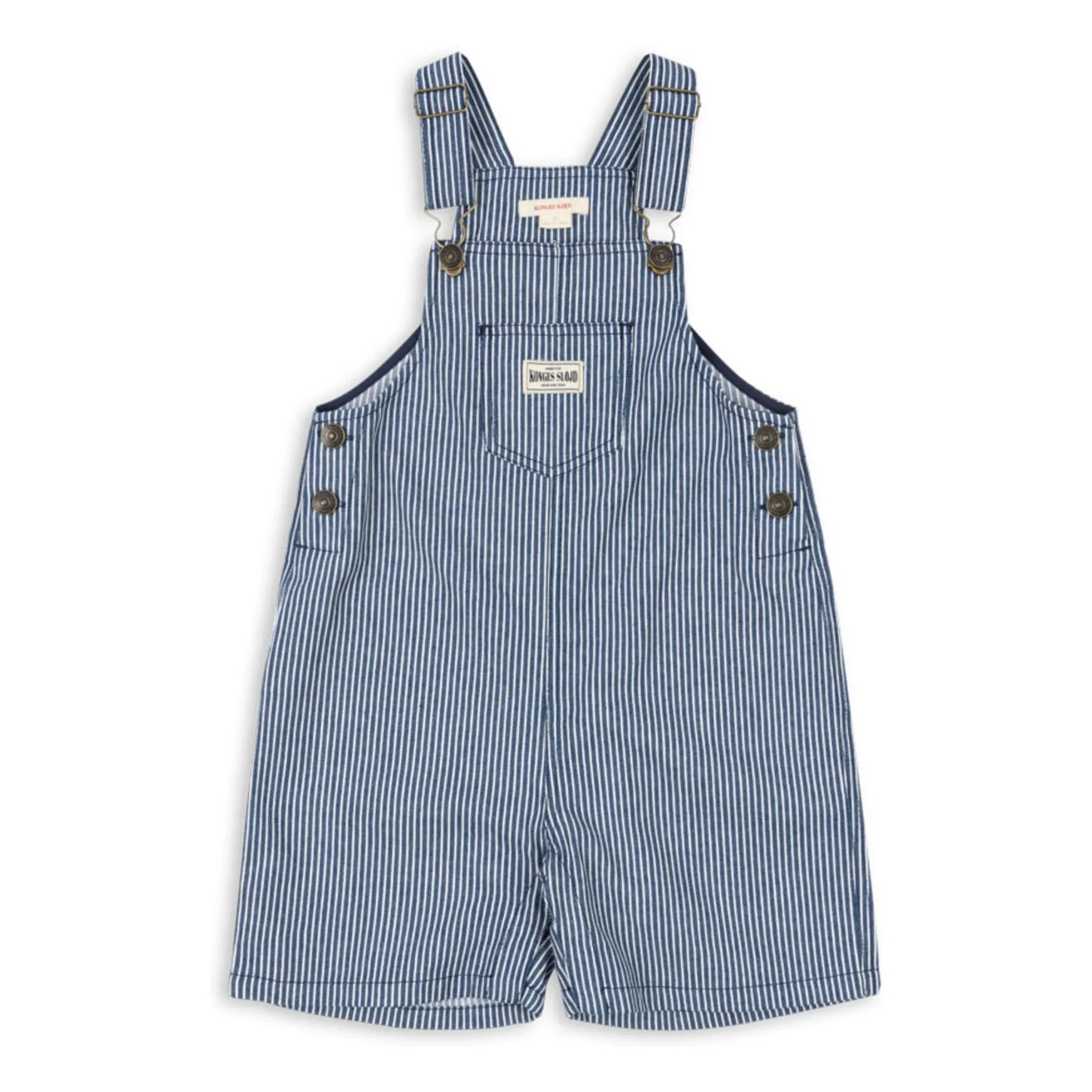 Luc Striped Organic Cotton Short Dungarees | Blue | Smallable