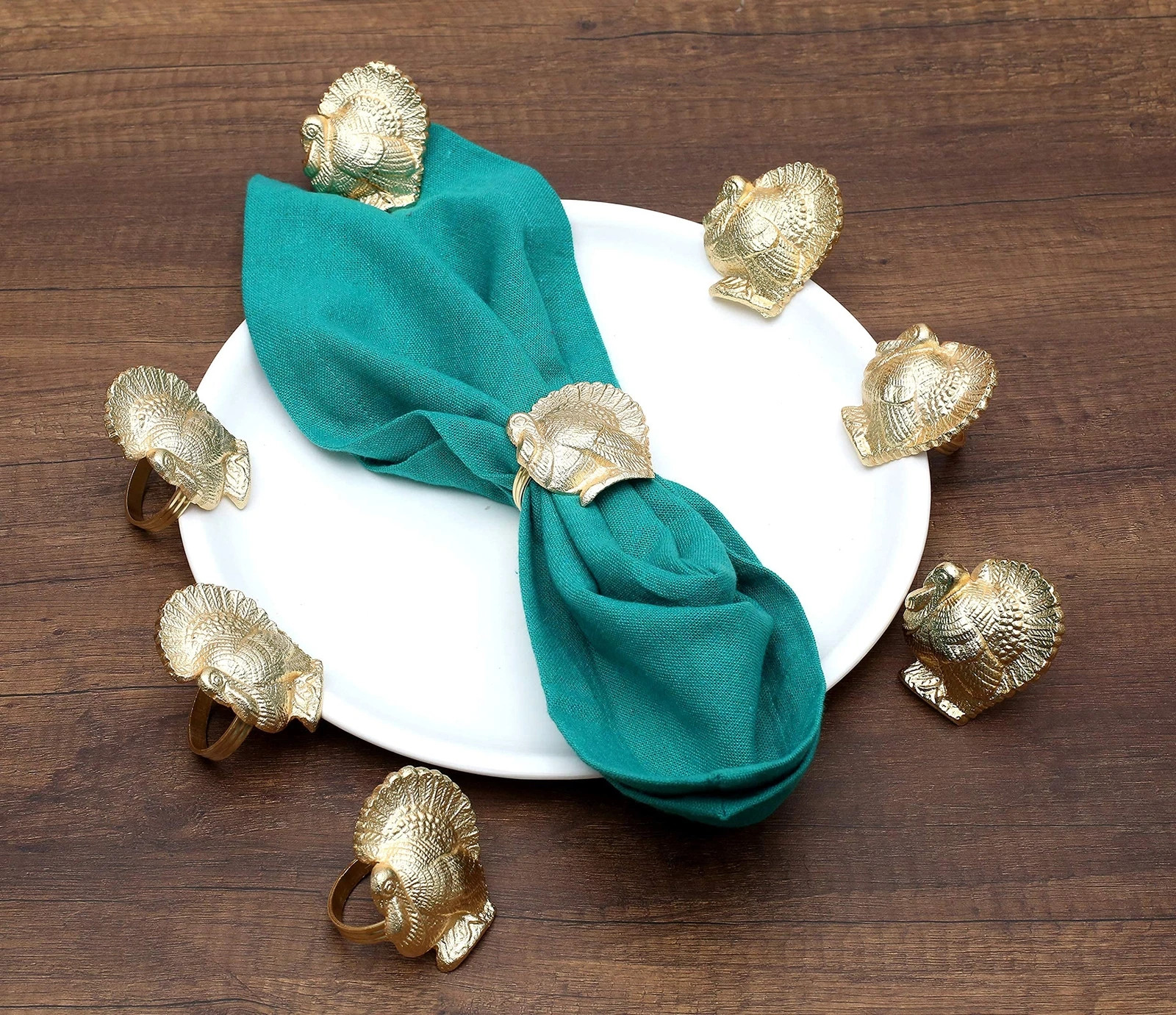 Turkey Bird Gold Napkin Ring Set of -12 for Dinner Parties, Weddings Receptio...  | eBay | eBay US