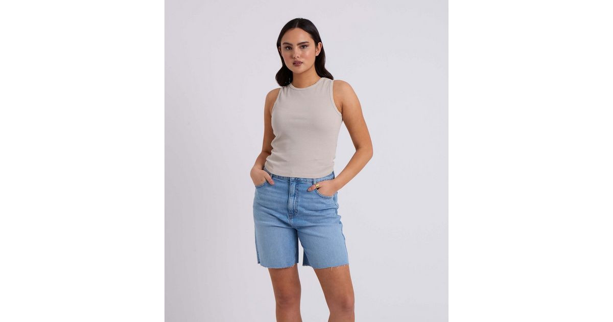 Urban Bliss Stone Ribbed Racer Vest Top 
						
						Add to Saved Items
						Remove from Saved ... | New Look (UK)