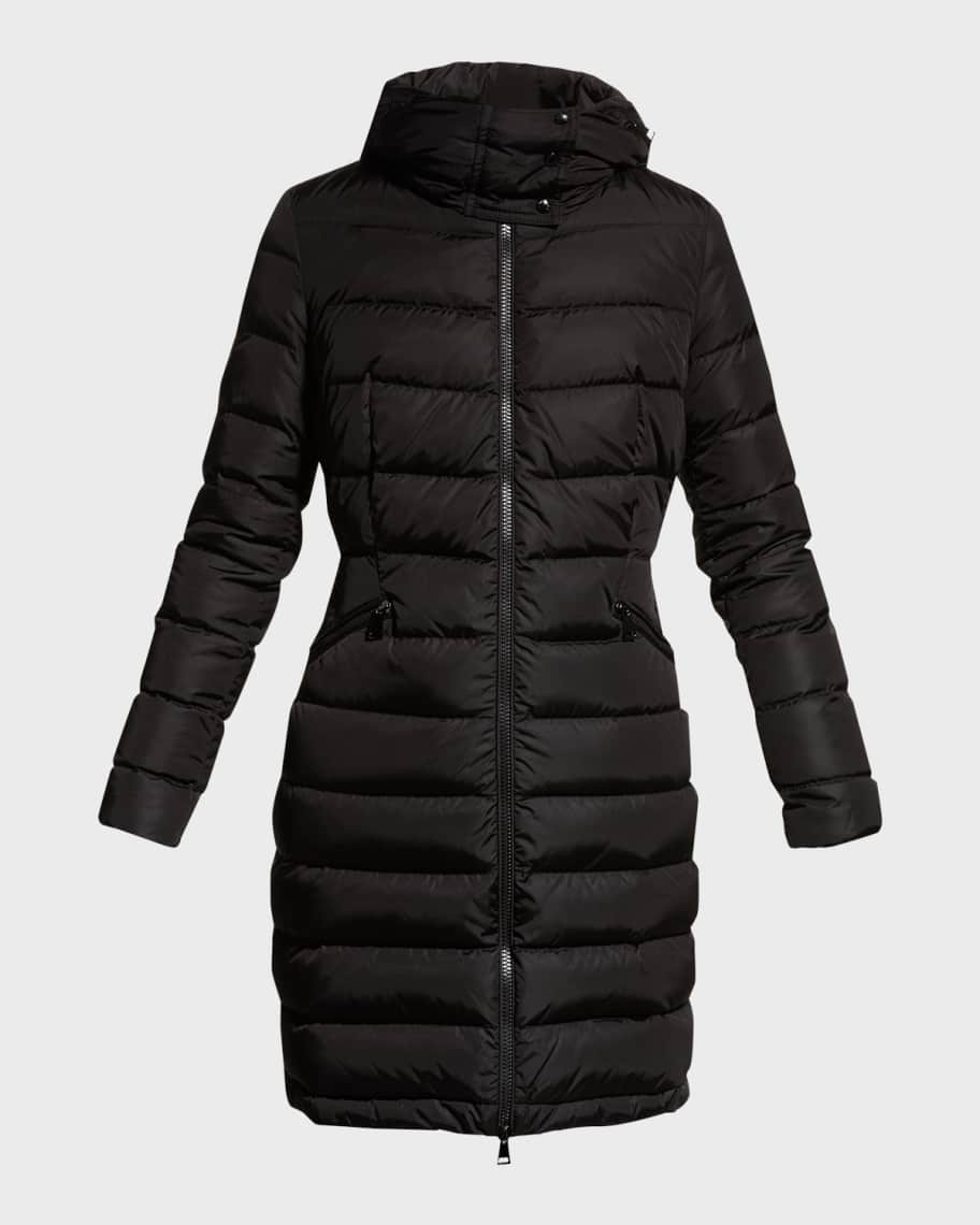 Moncler Flammette High-Neck Puffer Coat | Neiman Marcus