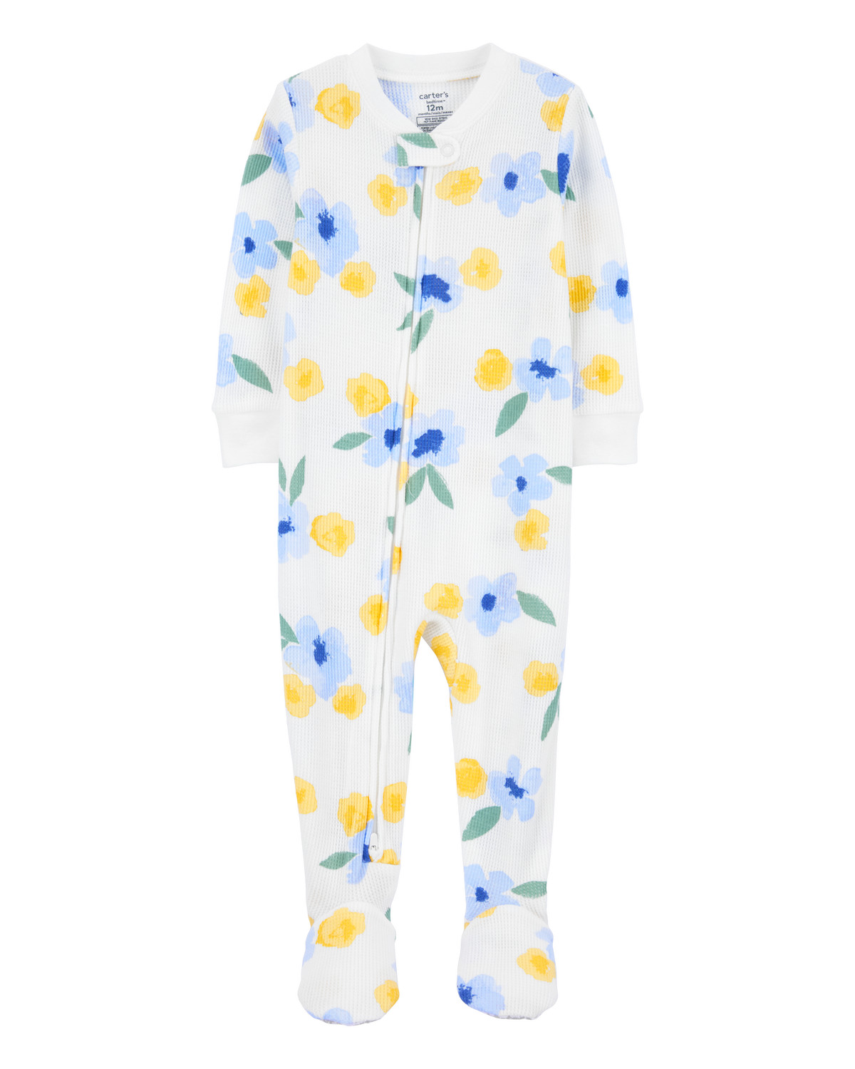 Toddler Floral Waffle Knit Footie 1-Piece Pajamas | Carter's Inc