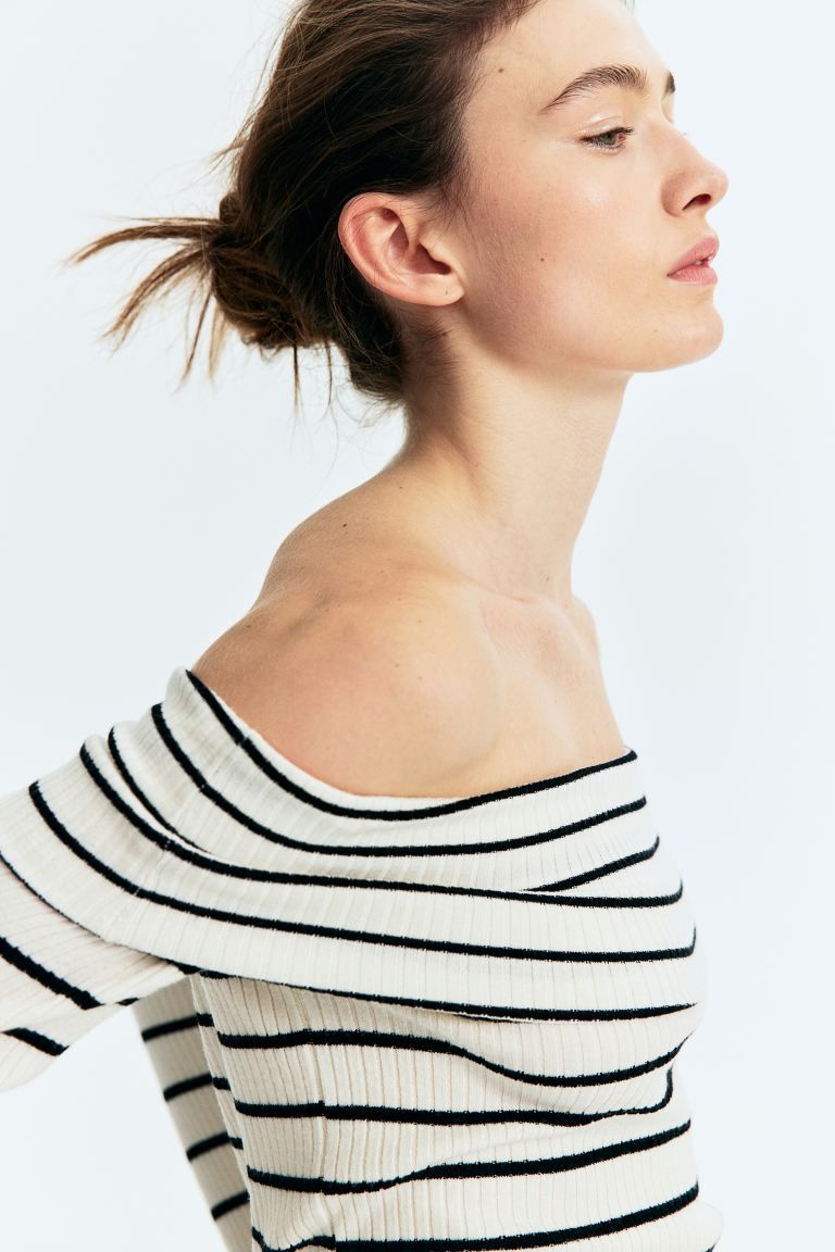 Rib-knit Off-the-shoulder Top | H&M (US + CA)