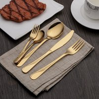 30pcs Luxury Gold Cutlery Stainless Steel Cutlery Dinner Gold Knife Fork Spoon Tableware | ManoMano UK