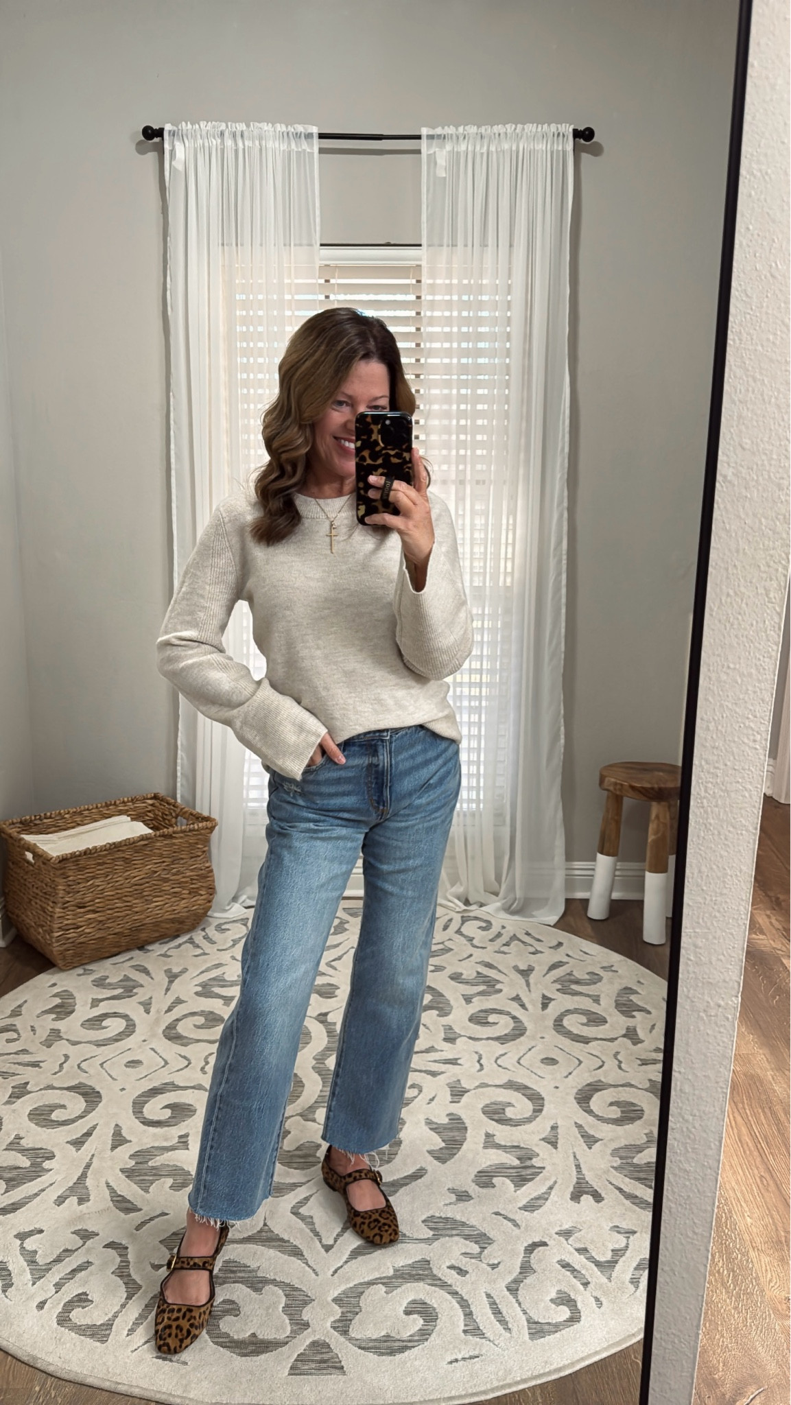 Loft sale

Sweater small
Jeans 27 regular 
Flats tts

#LTKStyleTip #LTKCyberWeek #LTKSaleAlert