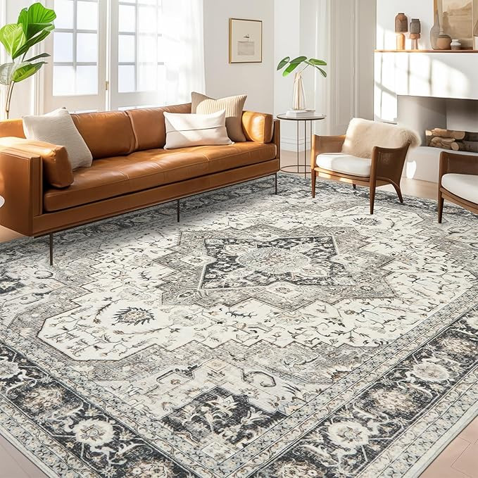 6x9 Area Rugs for Living Room, Washable Rug with Non-Slip Backing, Ultra-Thin Rugs for High-Traff... | Amazon (US)