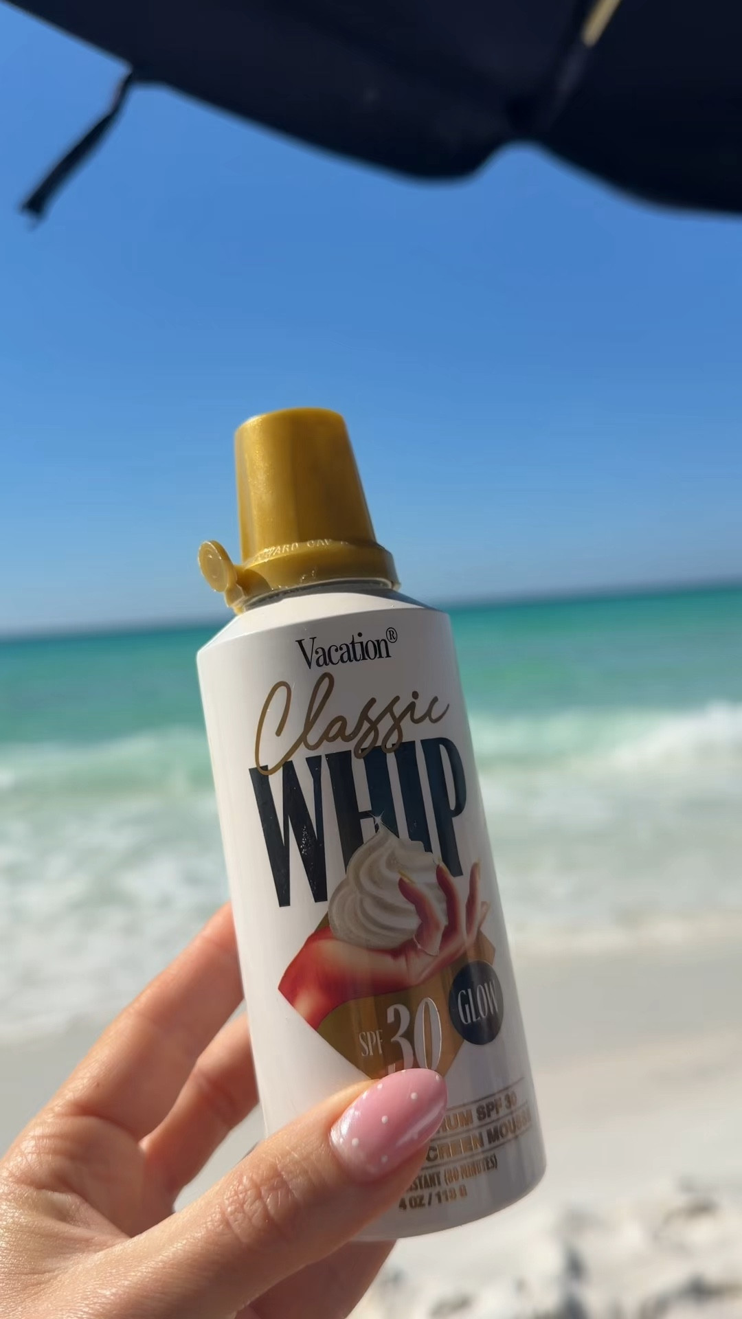 Vacation whipped sunscreen that leaves your skin glowing!