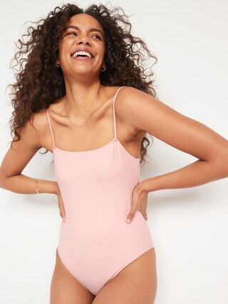 Fitted Cami Rib-Knit Bodysuit for Women | Old Navy (US)