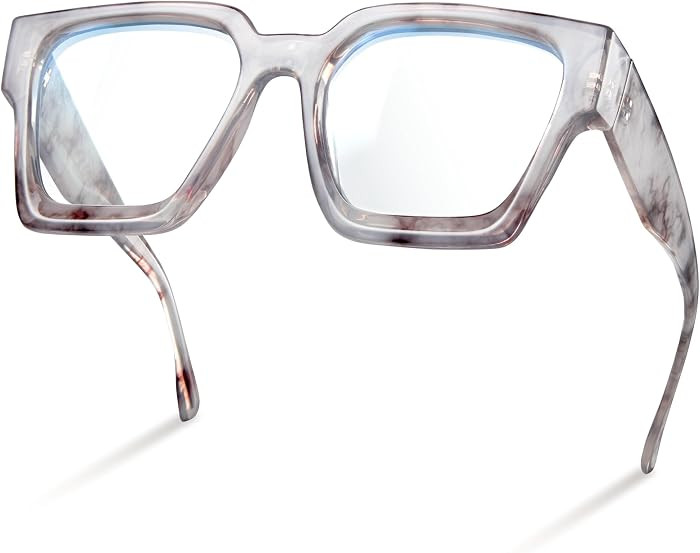 livho Oversized Eyewear Frame for Woman and Men - Rectangle Fashion Glasses for Computer, Chic Pr... | Amazon (US)