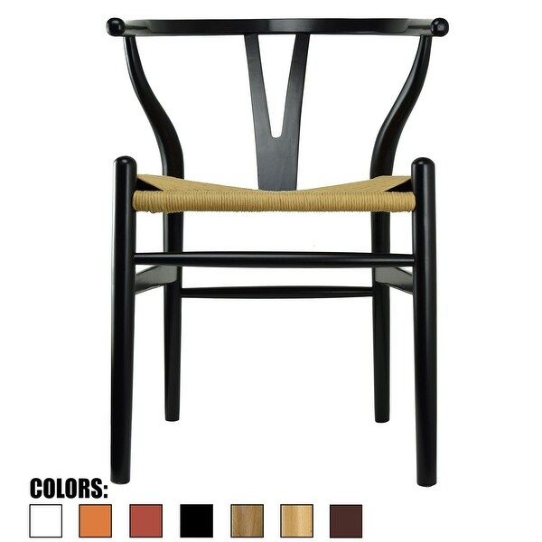 2xhome Modern Wood Dining Chair With Open Back Arm Armchair Hemp Seat For Home Restaurant Office | Bed Bath & Beyond