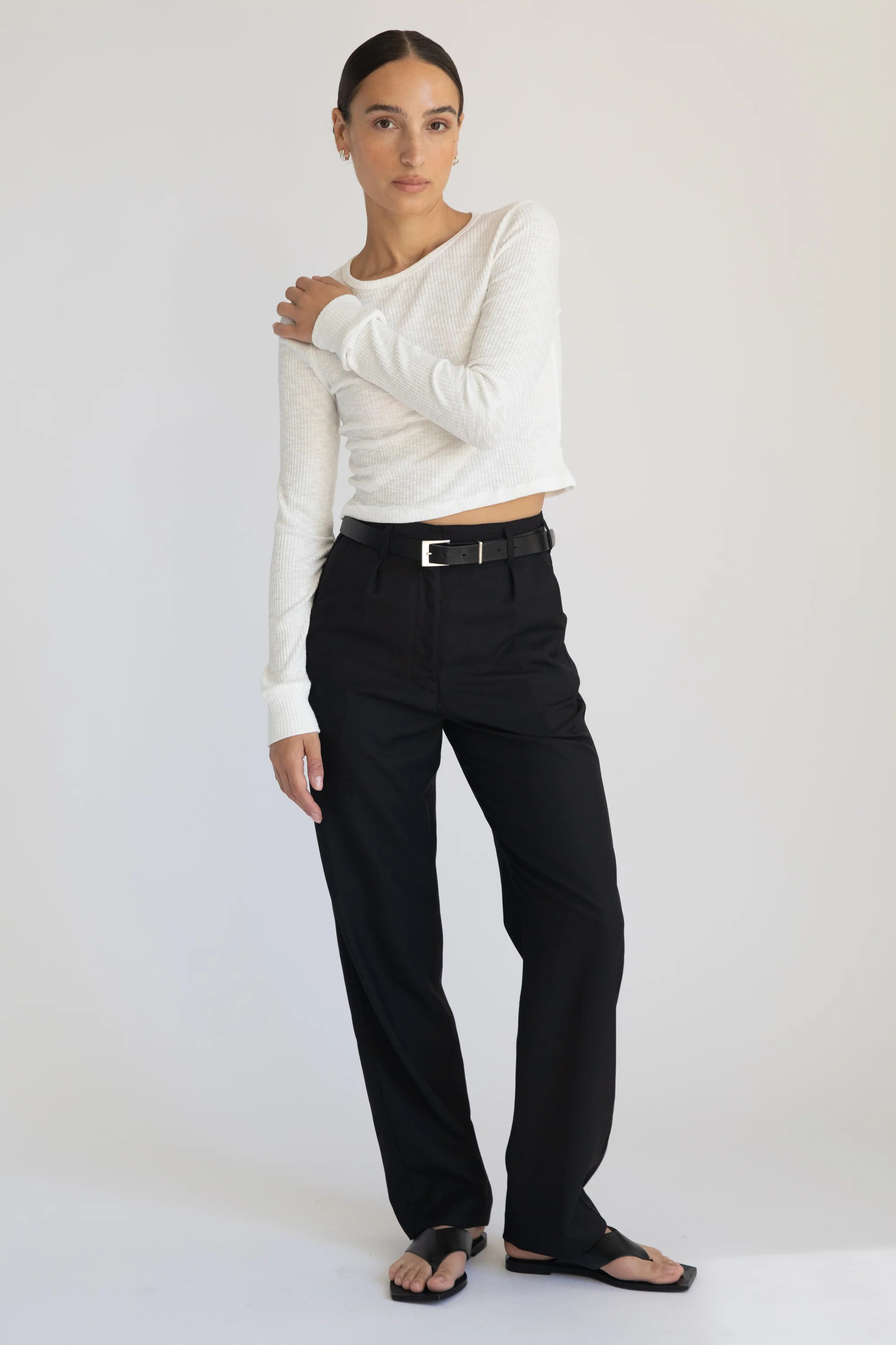 High Waisted Straight Leg Trousers | Almina Concept