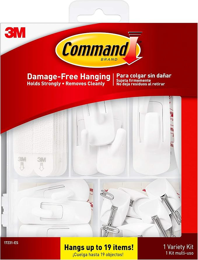 Command General Purpose Variety Kit, Various Sized Hooks, Wire Hooks, and Picture Hanging Strips ... | Amazon (US)