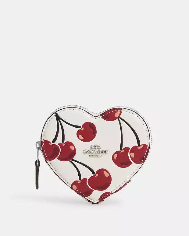 Heart Coin Case With Cherry Print | Coach (UK)