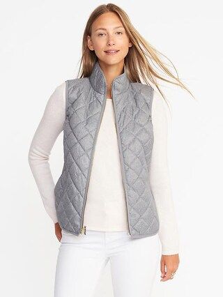 Old Navy Womens Textured Quilted Vest For Women Heather Gray Size M | Old Navy US
