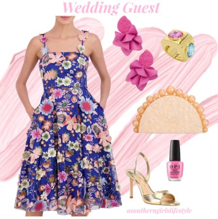 Floral Wedding Guest Dress & Special Occasion Outfit

Stunning Cobalt Blue Embroidered Flowers & Appliqué Cocktail Dress, Pink Flower Earrings, Multi Stone Ring, Half Moon Acrylic Clutch, Opi Nail Polish & Gold Metallic Slingback Heels 

Summer Outfit. Eliza J. Dillards. Nordstrom  

#LTKStyleTip #LTKWedding #LTKSeasonal