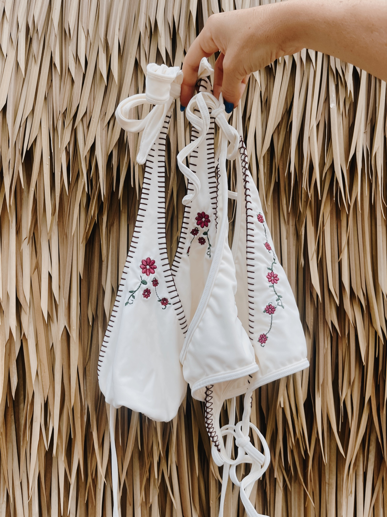 Frankie’s bikinis. White swimsuit. Embroidered bikini 

#LTKswim