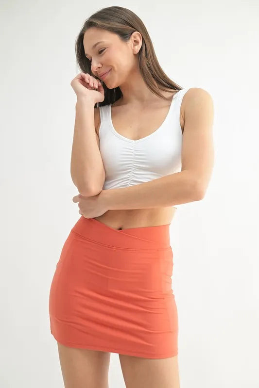 MONO B Ruched Front Active Tank WHITE / S | Casual Chic Boutique