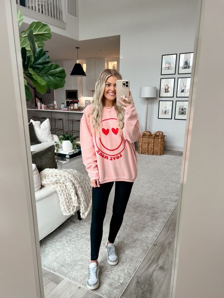 sharing some cute outfit inspo for any valentine’s or galentine’s date night plans you might have! wearing a size small sweater & wearing size 4 in leggings - code: JESSCRUM for 20% off 

#LTKsalealert #LTKstyletip #LTKSeasonal