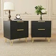 Behost Black Nightstand for Bedroom,Modern 2 Drawer Nightstand Bedside Table with Storage,2 Pack | Walmart (US)