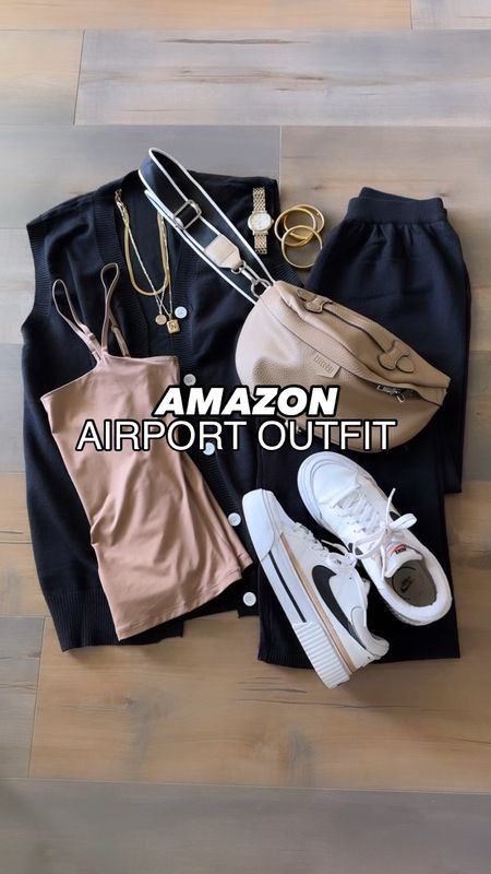 Airport outfit, travel outfit two piece set size small vest set Amazon fashion Amazon finds 

#LTKOver40 #LTKFindsUnder50 #LTKTravel