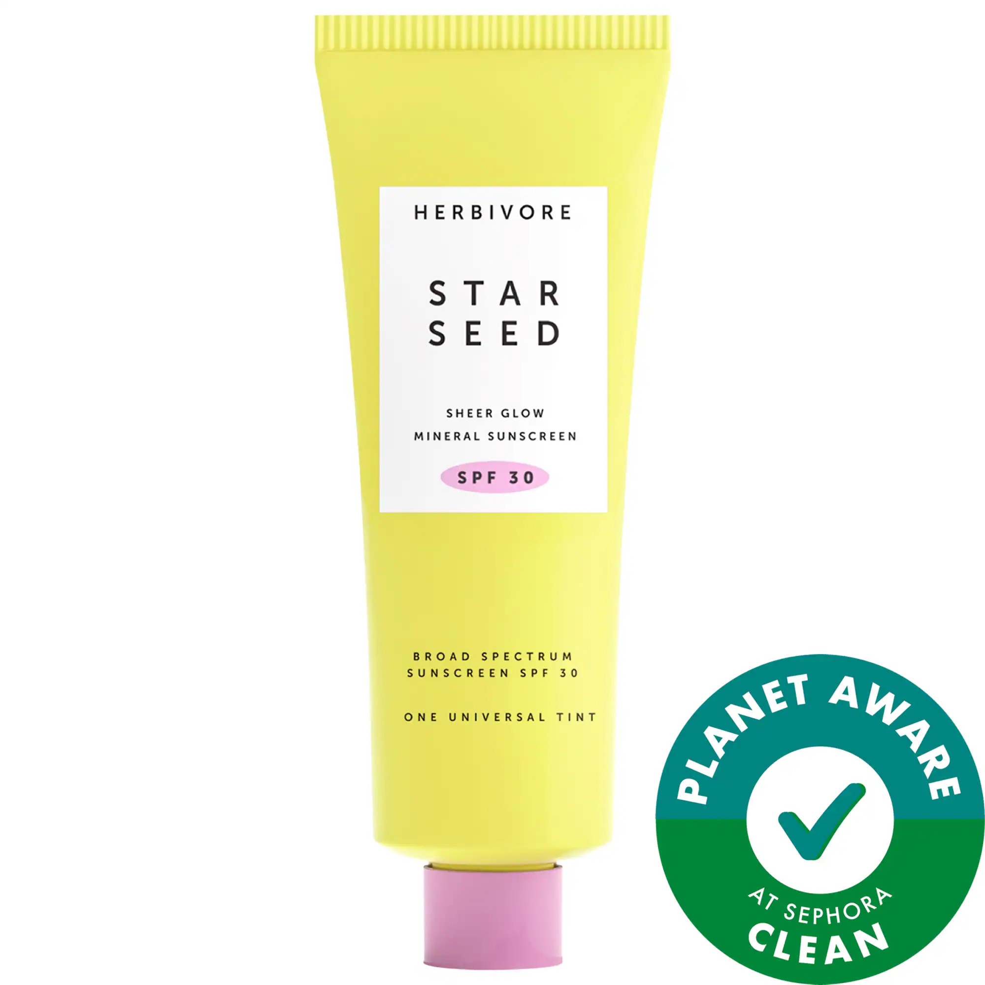 Herbivore Star Seed Silicone-Free 100% Mineral Facial Sunscreen SPF 30 with Vitamin C + Prebiotics 1.7 oz / 50 ml | Sephora (US)
