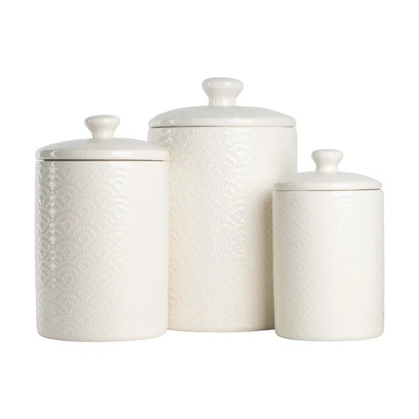 Embossed 3 Piece Kitchen Canister Set | Wayfair North America